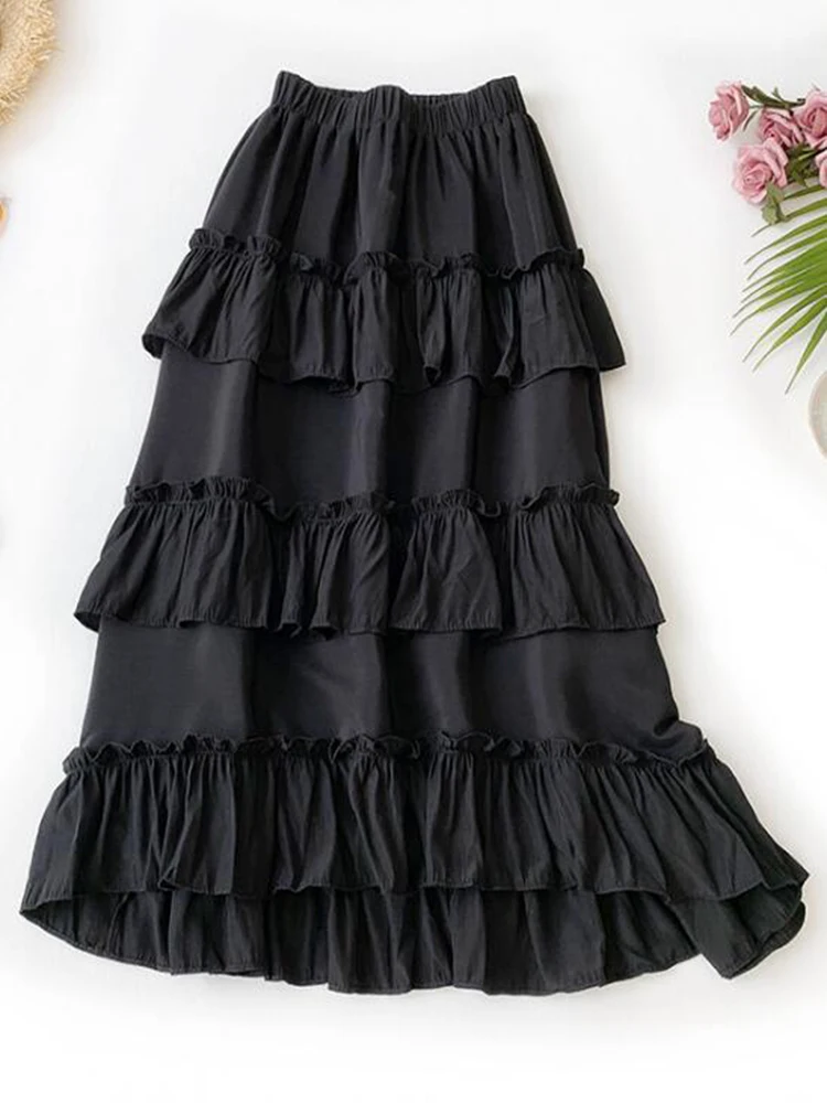 Новинка лета 2020 асимметричная юбка с оборками темпераментная многослойная