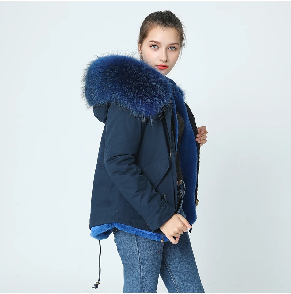OFTBUY, темно-синяя парка, зимняя куртка, пальто для женщин, пальто с натуральным мехом, парка с воротником из натурального меха енота, с капюшоном, теплая мягкая подкладка из искусственного меха