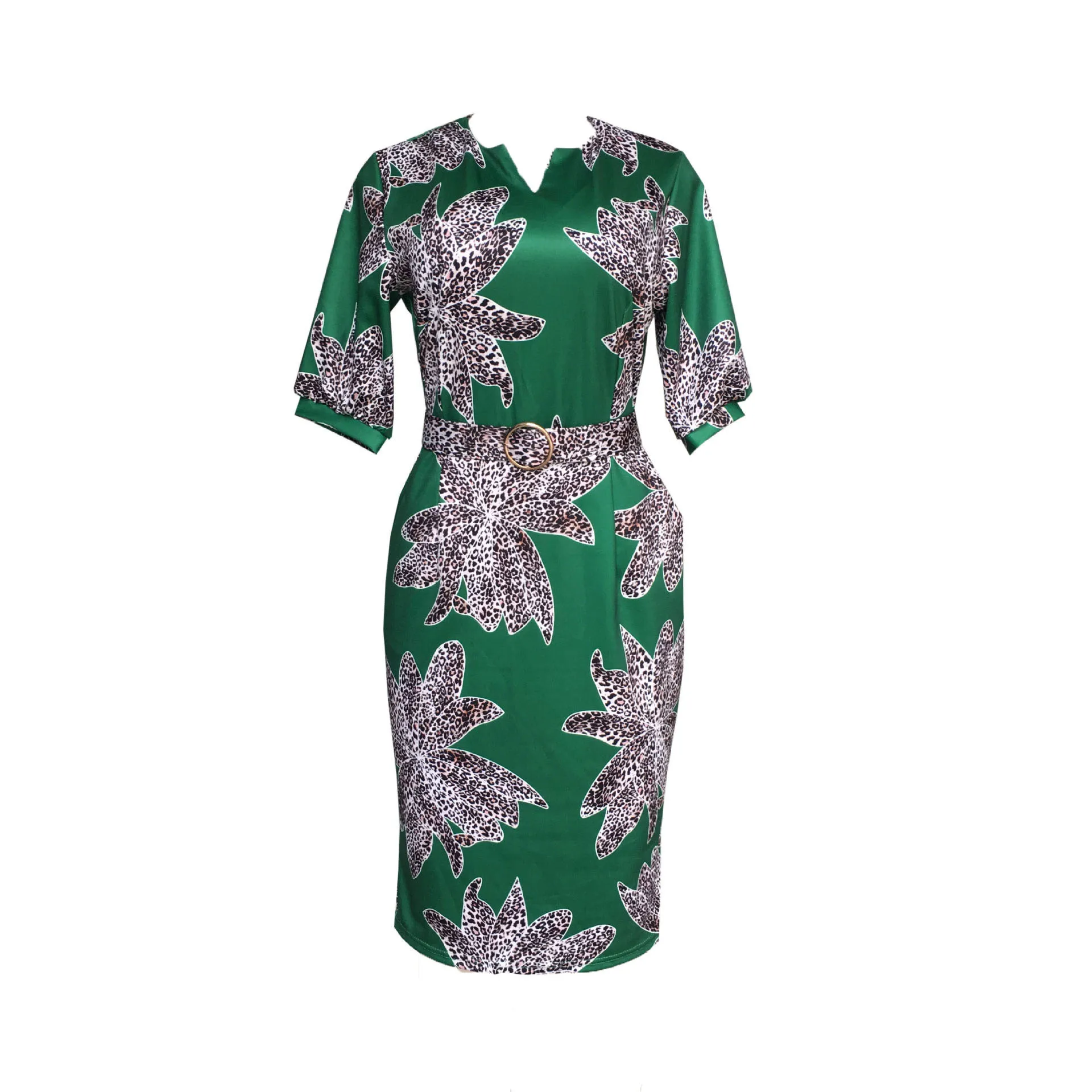 2019 Африканский женский леопардовый принт рукав с дном Печатный Тонкий мешок хип