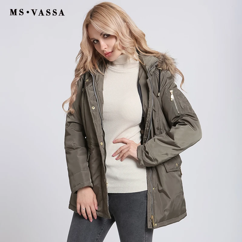 MS VASSA зимняя куртка для женщин Новинка 2018 года Осень пальто будущих мам съемный