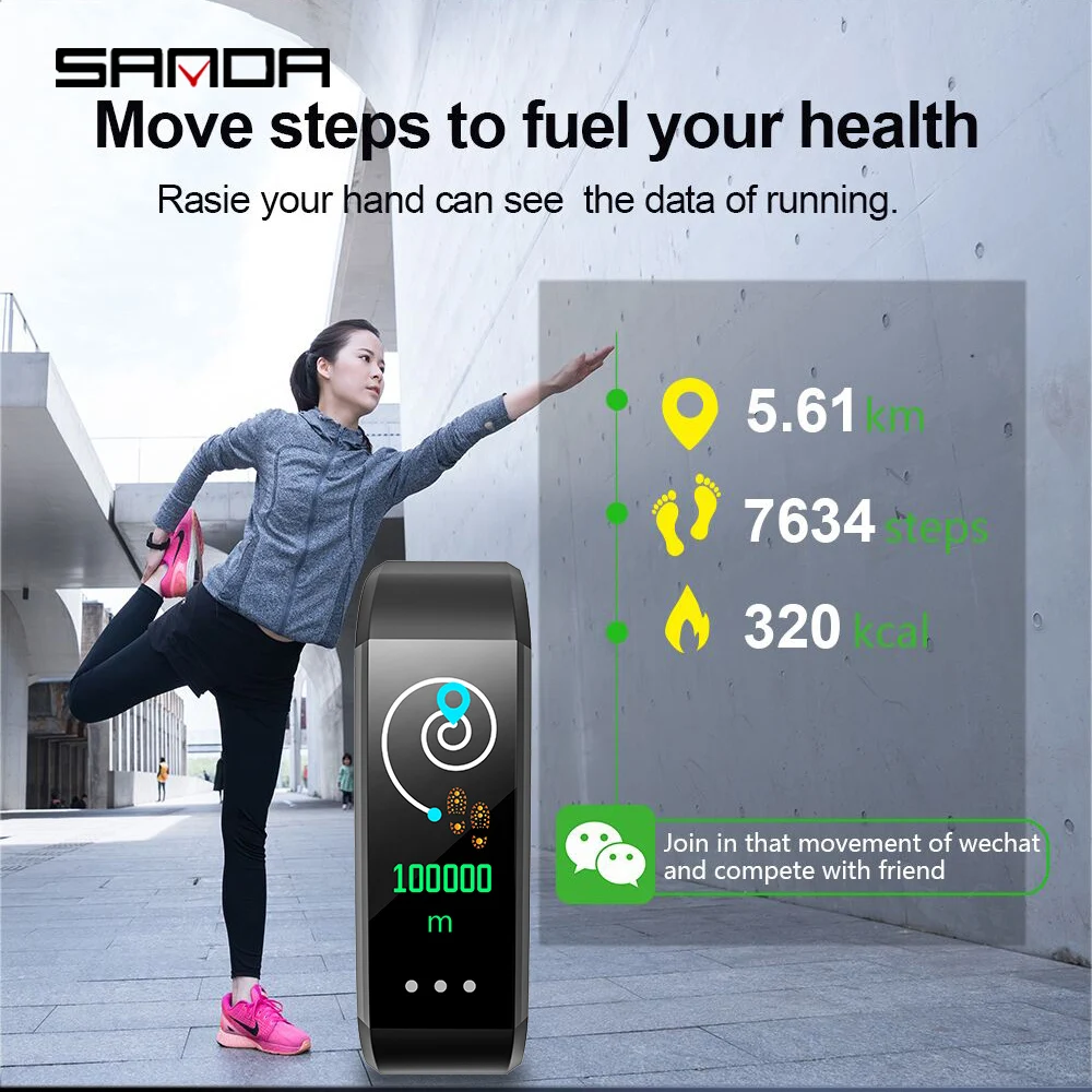 SANDA спортивные часы браслет Bluetooth умные для IOS Android Мужские Женские водостойкий