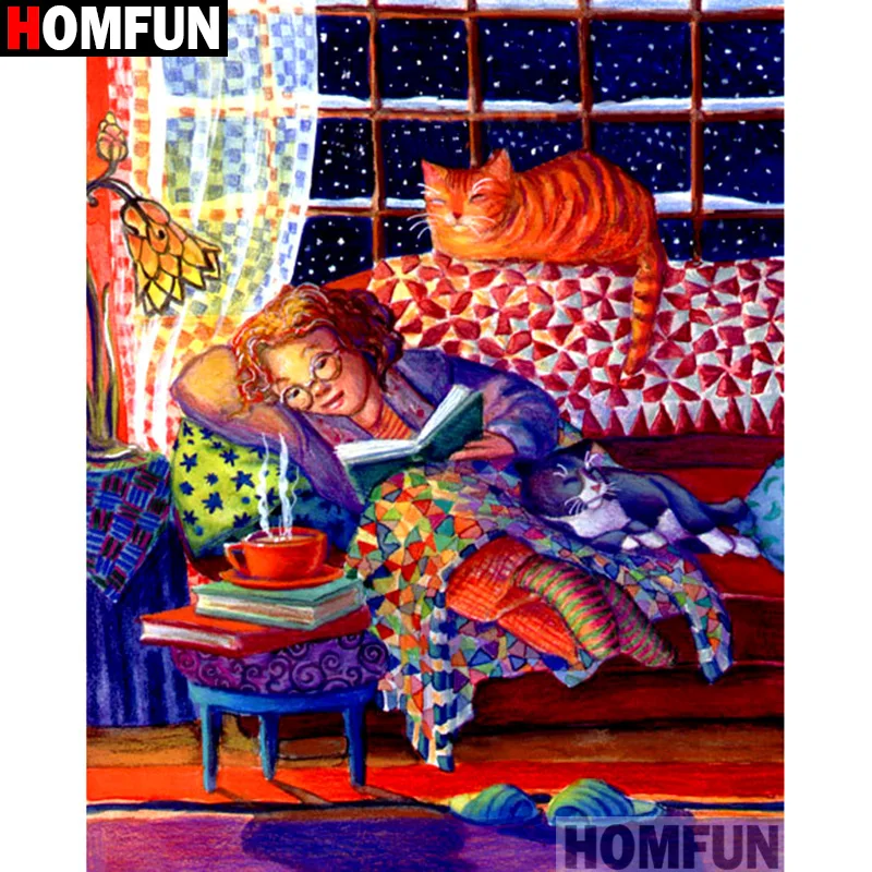 

HOMFUN Full Square/Round Drill 5D DIY Diamond Painting "Oil painting character" Embroidery Cross Stitch 3D Home Decor A13158