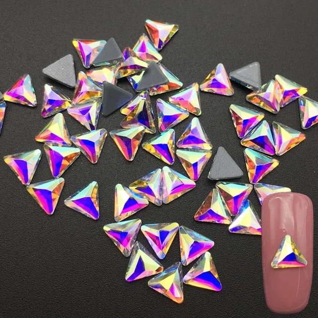 5mm triangle 3x10 мм 5x8 мм 6x8 мм, 5 мм 6 мм стеклянная полка гардероба овальная. Исправление хрусталя и искусственного алмаза AB Flatback Дождевая капля железа на плоской задней кристаллы - Цвет: 5mm triangle