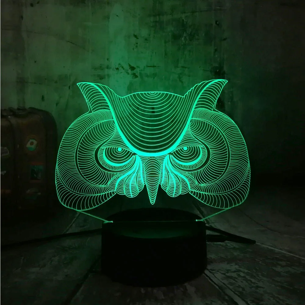 Amroe 3D Сова Лава Lampara Детский день мультфильм ночной Светильник LED градиент