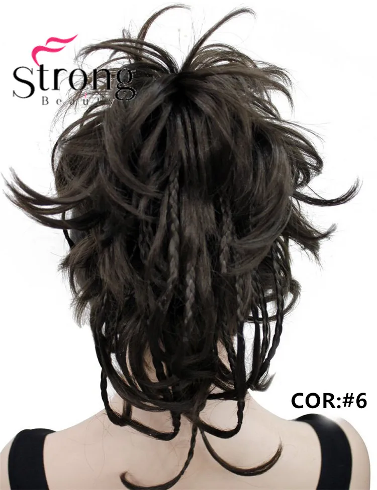 StrongBeauty 12 дюймов Регулируемый грязный стиль конский хвост наращивание волос синтетические волосы-кусок с челюстью коготь выбор цвета