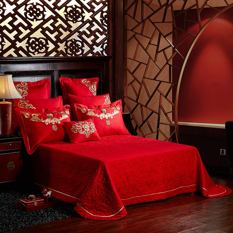 Роскошный красный свадебный стиль золотая королевская вышивка 60S Египетский