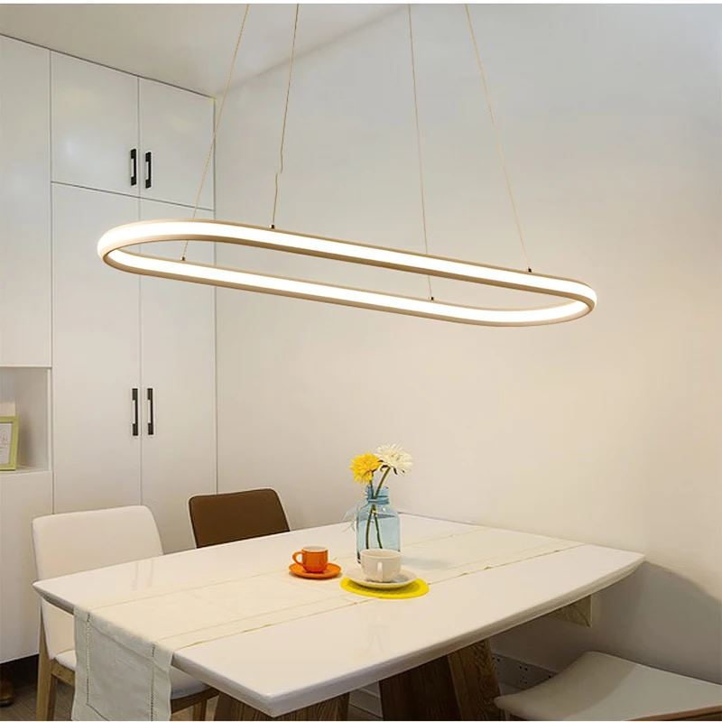 Length 1200mm Modern Led Hanging Chandelier For Dining Kitchen Room Double Glow Suspension luminaire Chandeliers | Лампы и освещение