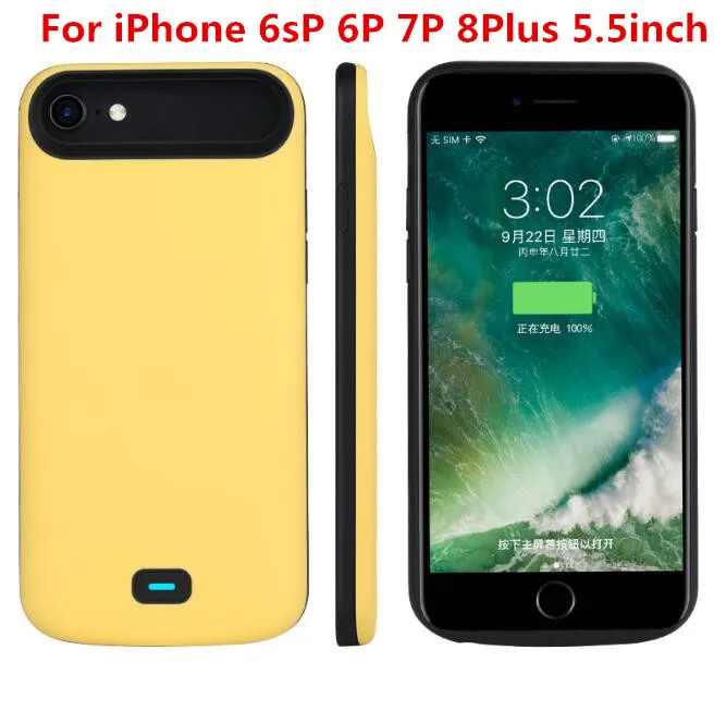 6P 7P 8Plus Yellow Egeedigi 5500 мА-ч/8000 мА/ч, Портативный мягкий силиконовый Батарея Зарядное устройство чехол для iphone 7P 8 Plus 6s 6Plus Батарея чехол Мощность банк чехол - Цвет: 6P 7P 8Plus Yellow