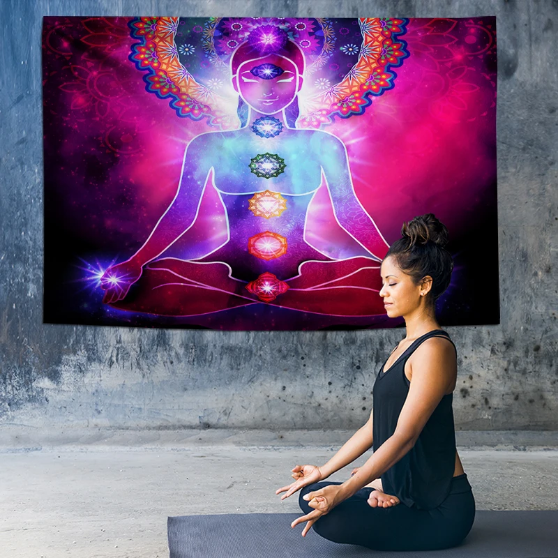 Настенный художественный гобелен чакра настенный индийский Хиппи Мандала
