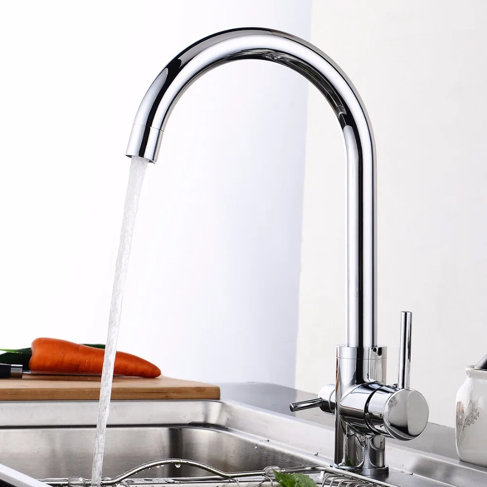 FLG фильтр кухонный кран для питьевой воды хромированный смеситель на бортике 360 Вращение чистый фильтр для воды Кухонная затычка для раковины
