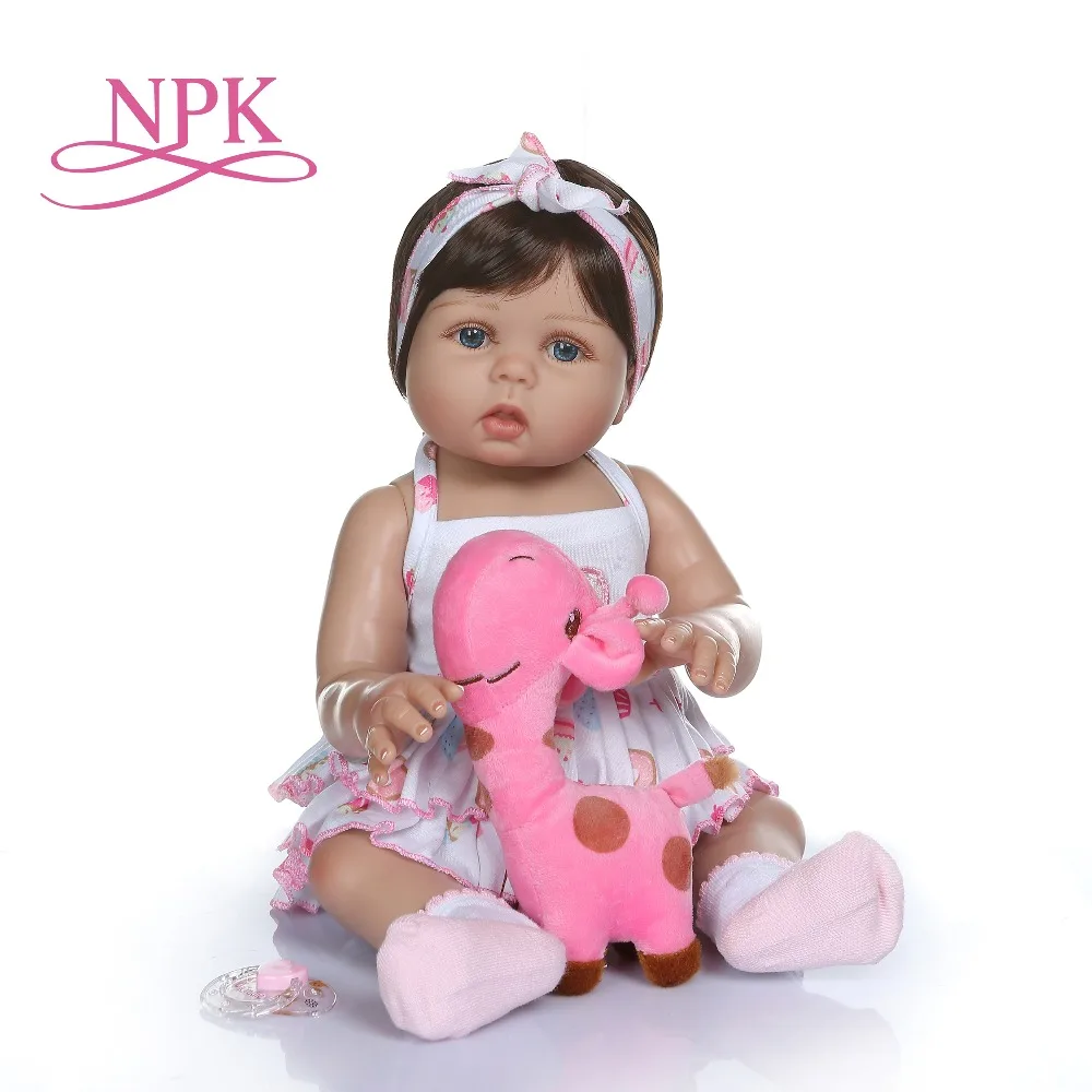 NPK, 47 см, кукла для новорожденного ребенка, кукла для новорожденной девочки, кукла в загорелой коже, силиконовая игрушка для ванны, куклы, Рождество, Gfit