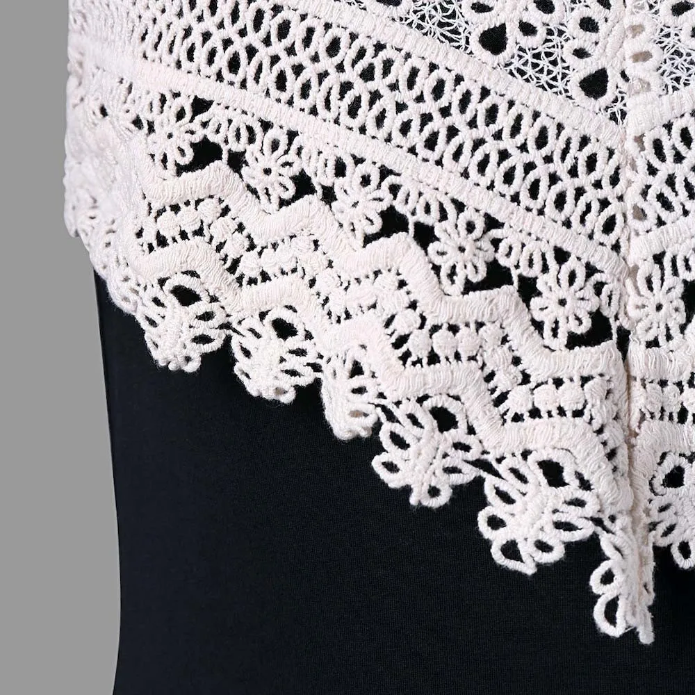 Летнее платье 2019 повседневное модное женское вязаное кружево с открытой спиной