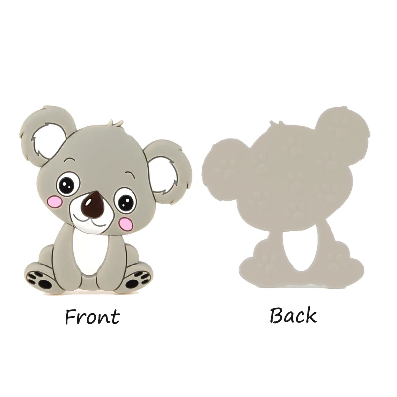 Koala Silicone Teether 5PCS Teething Baby Chew Beads DIY Chewable Necklace Nursing Tool Pendant Food Grade Pacifier Nuring Gift | Мать и
