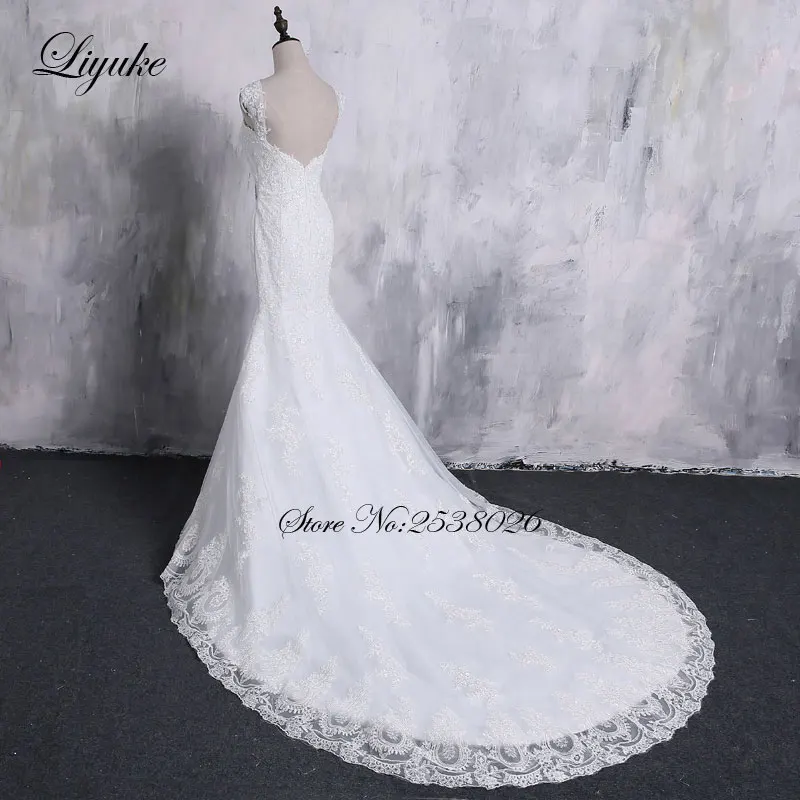 Великолепное Кружевное Свадебное платье с V-образным вырезом без рукавов со