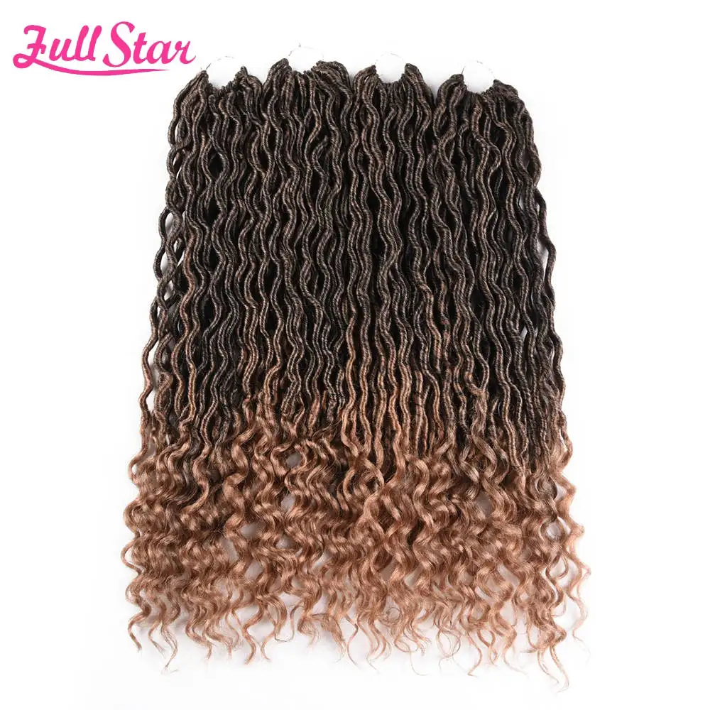 Полная звезда 20 дюймов Faux locs кудряшки 24 пряди синтетические косы с крючком для наращивания волос для черных женщин 1-6 упак./лот - Цвет: T1B/27