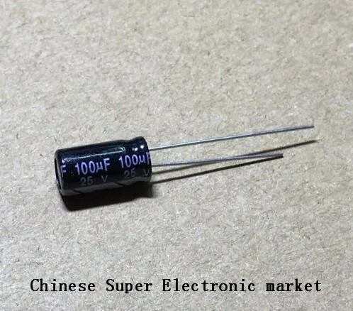 20 шт 100 мкФ алюминиевая крышка 25В 6X12mm электролитический конденсатор 6*12 мм |