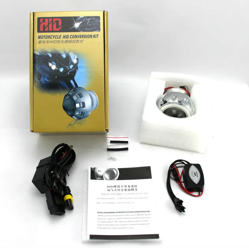 Полностью металлический HID ксеноновый проектор комплекты линз для фар мотоцикла