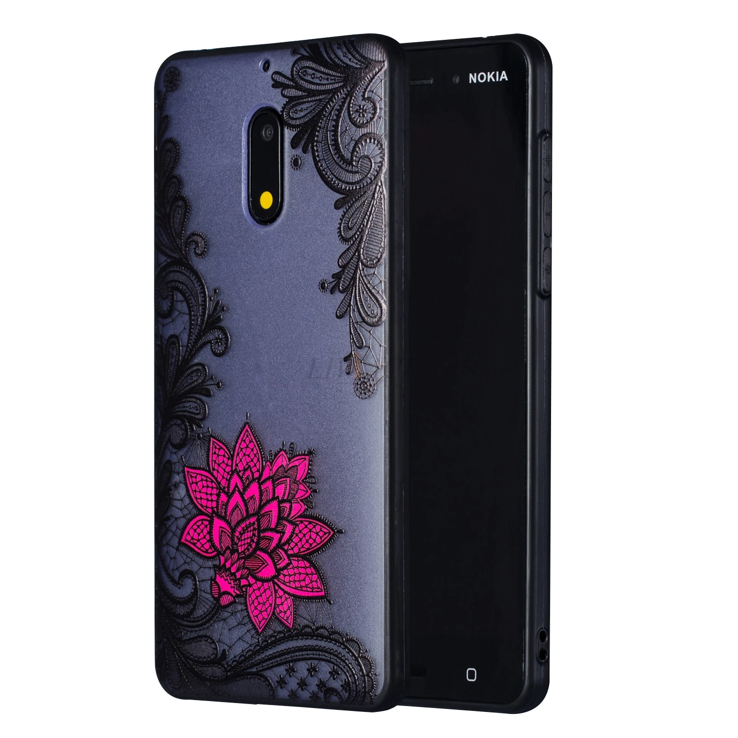 tpu phone case For NOKIA 3 5 8 6 2017 women 3D relief lace flower wowen silicone hard cover for NOKIA6 NOKIA5 coque hoesje |