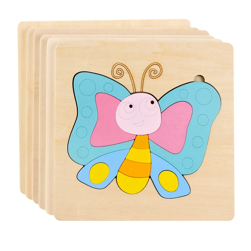 Головоломки для детей 9 штук мультфильм головоломки с животными светодиод