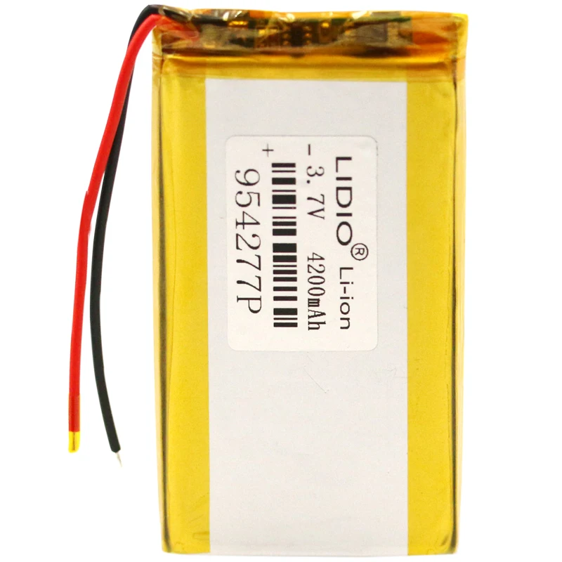 954277 4200mAh 3 7 V большой емкости литий полимерный аккумулятор GPS тестер Мобильный