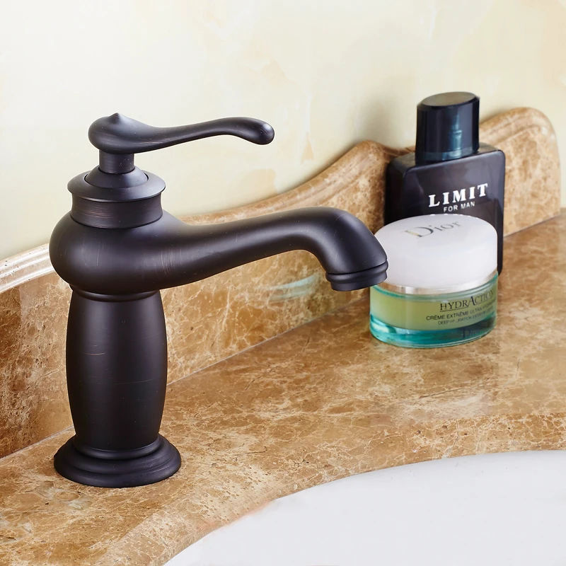Смеситель черный латунь лампа Форма Ванная комната раковина кран с одной ручкой