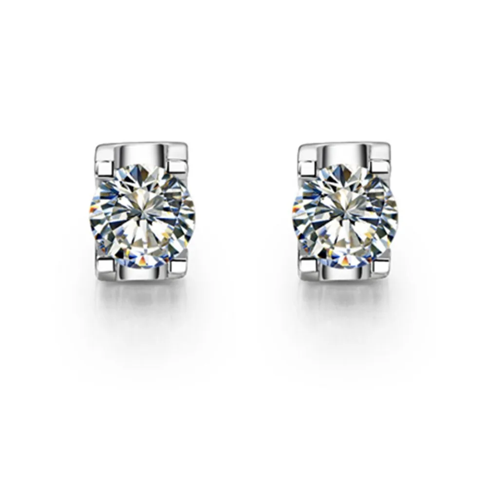 Серьги пусеты из синтетического серебра 0 6ct 18 К золото опт|diamond stud earring|brand earringsstud