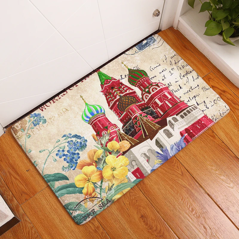 2017 новые ковры с цветочным принтом Нескользящие кухонные коврики для дома