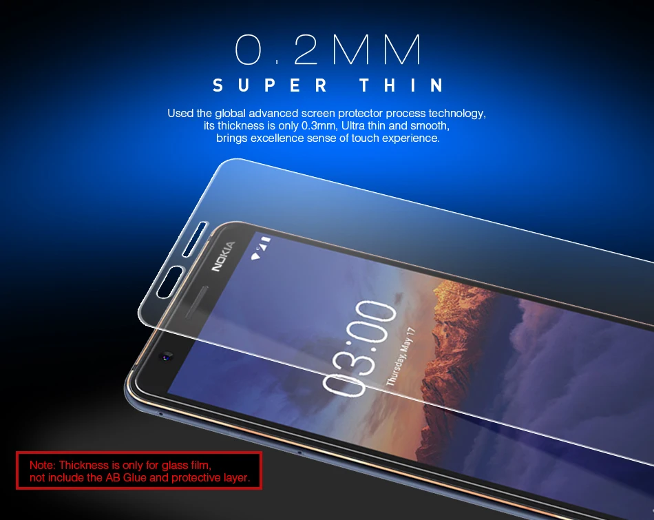 Для Nokia 3 1 защита для экрана закаленное стекло прозрачная ЖК защитная пленка