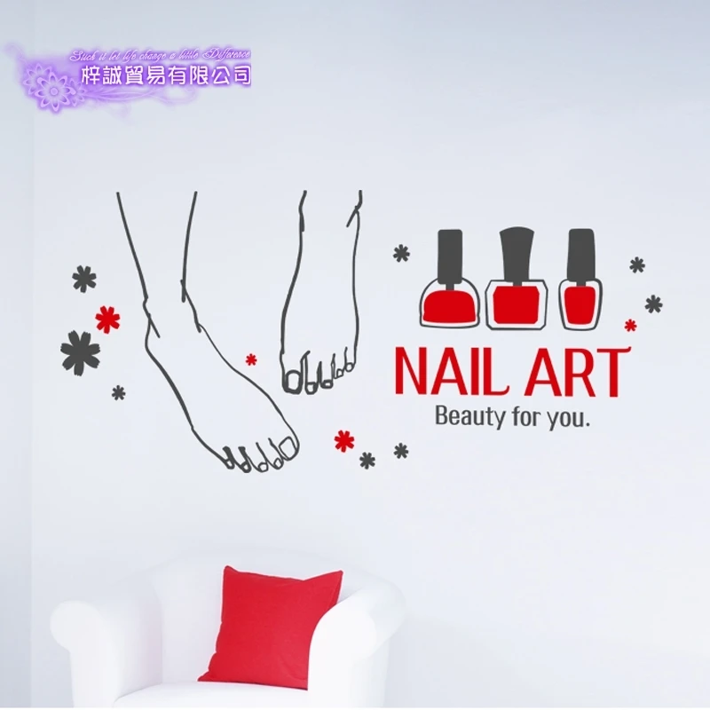 Наклейка на стену для салона красоты Виниловая наклейка стену|sticker decal|beauty salonwall art