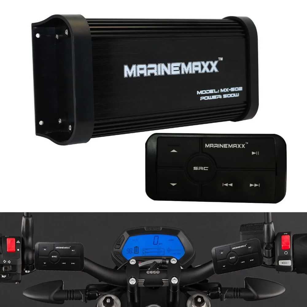 Мотоцикл морской усилитель звука bluetooth 4 канала 500 Вт лодка USB MP3 стерео система для автомобиля Лодка ATV UTV мотоцикл
