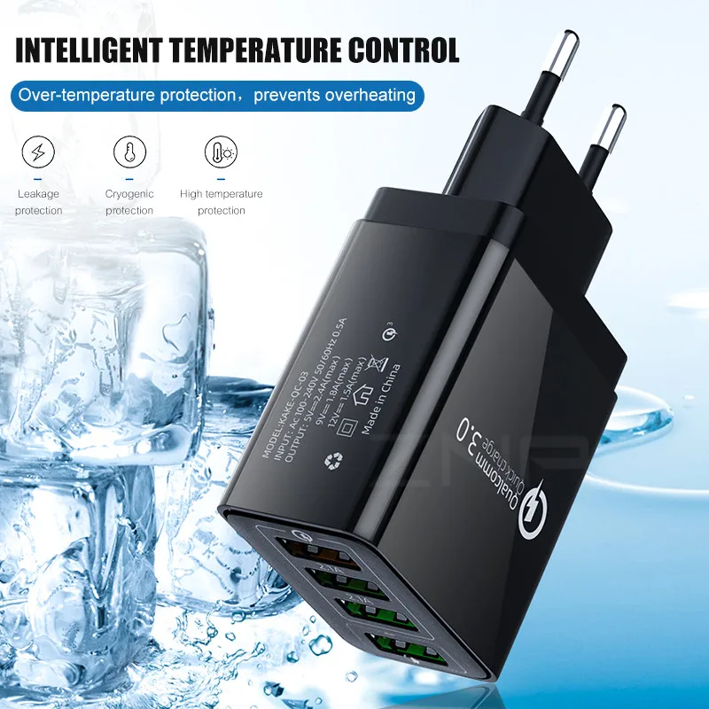 ZNP Быстрая зарядка 3,0 USB зарядное устройство 30 Вт QC3.0 QC турбо Быстрая зарядка мульти разъем зарядное устройство для мобильного телефона для iPhone X samsung S8 Xiaomi
