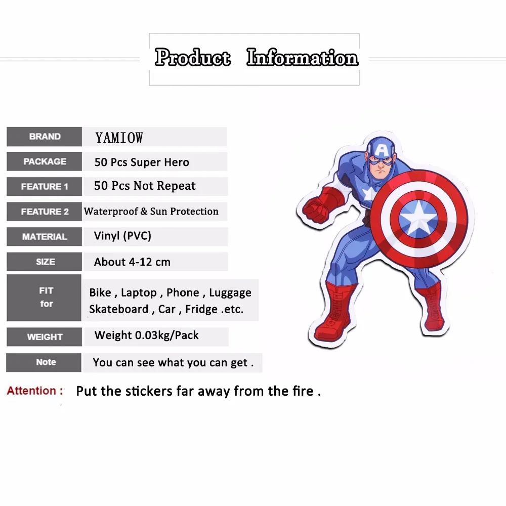 Крутой JDM аниме Стикеры из фильмов для MARVEL мультяшный супергерой для Мстителей наклейка на мотоцикл ноутбук скейтборд багаж стикер