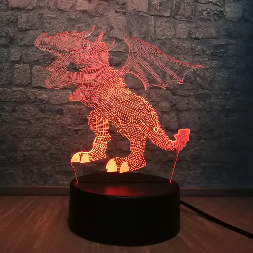 3D ночник Парк Юрского периода Динозавр 7 цветов Изменение RGB освещение настольная Светодиодная лампа Прохладный мальчик спальня декоративные подарок на день рождения игрушки