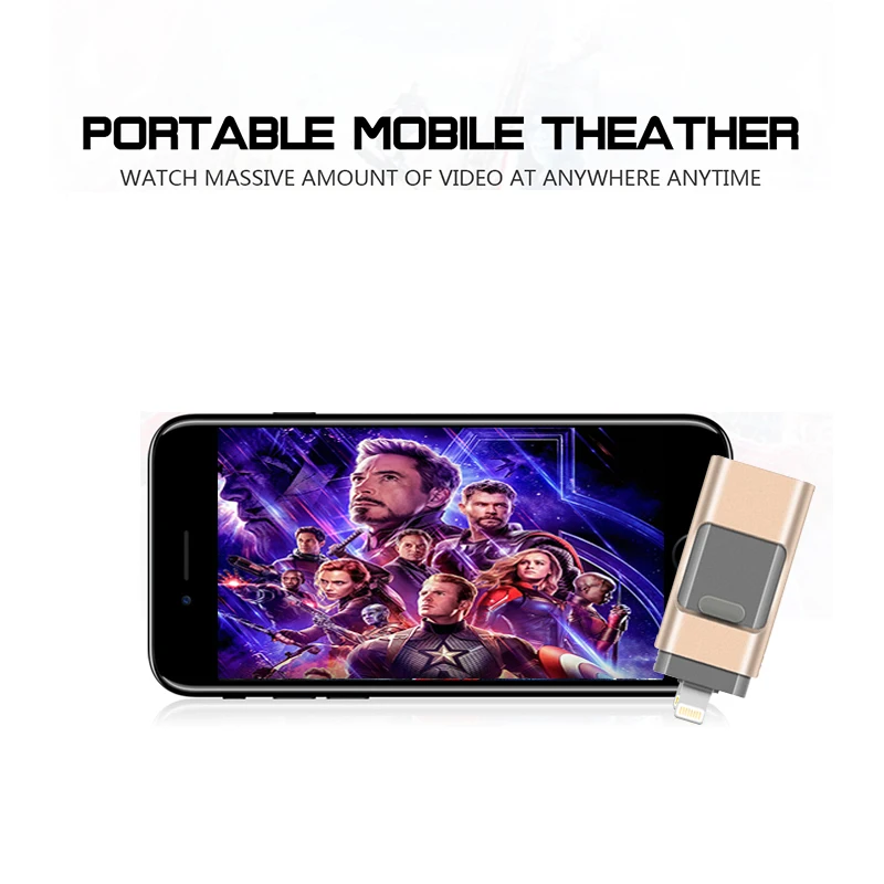 3 в 1 OTG USB флэш накопитель 32 Гб 64 Флешка для хранения memory stick iphone X R 8 7 6 S Android