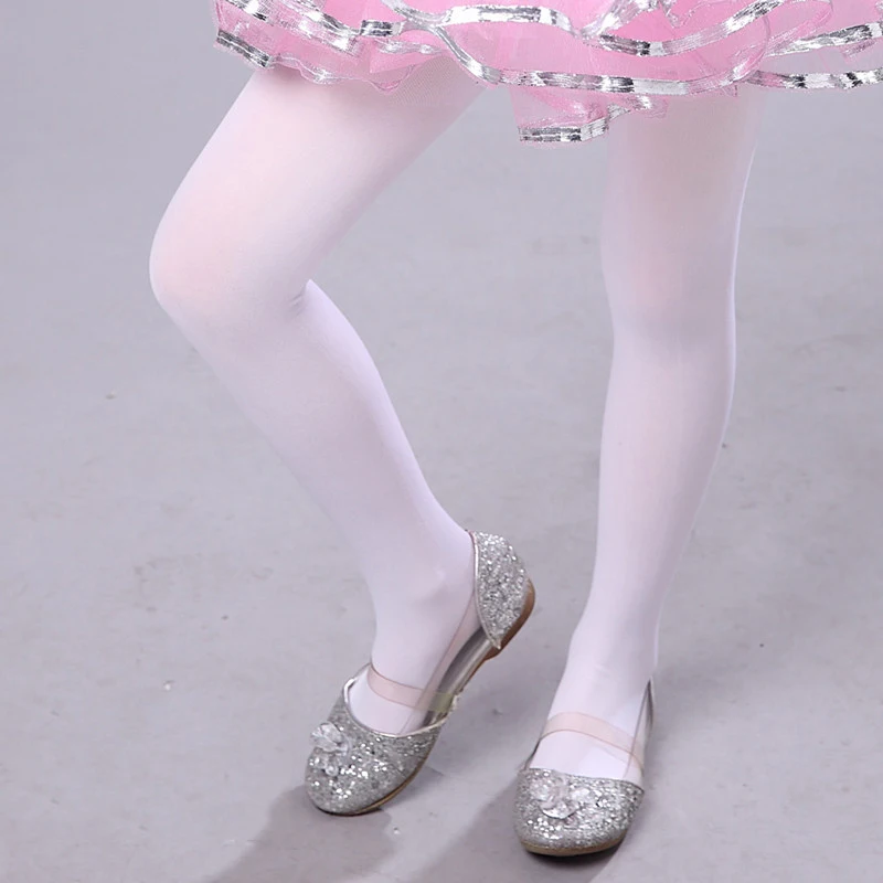 leggings Джазовые современные танцевальные костюмы для девочек; цвет белый, желтый, розовый; топ с блестками для девочек; танцевальное детское платье для балерины; Серебряная танцевальная одежда для детей - Цвет: leggings