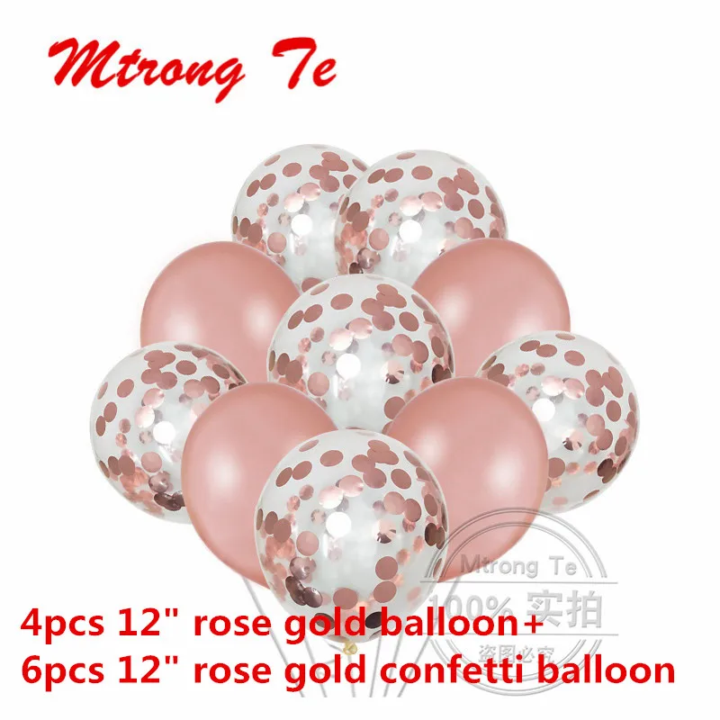 10pcs 25 шт. Baby Shower 1st 30 декор для вечеринки в честь Дня Рождения 4" номер 1 фольга воздушные шары для маленьких мальчиков воздушные шарики для девочек латекс розовое золото конфетти - Цвет: 10pcs
