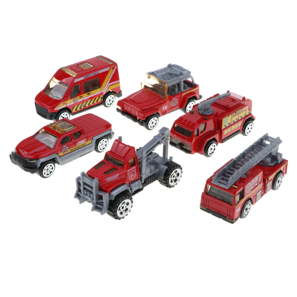 

6 Pieces Kids Toy Model Alloy Diecast Car 1:64 Vehicle Model Set Collection Gift