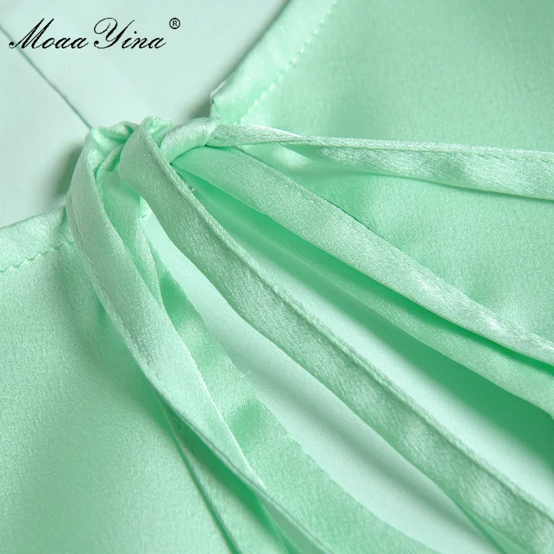 MoaaYina 2018 модное дизайнерское подиумное платье летние женские гофрированные