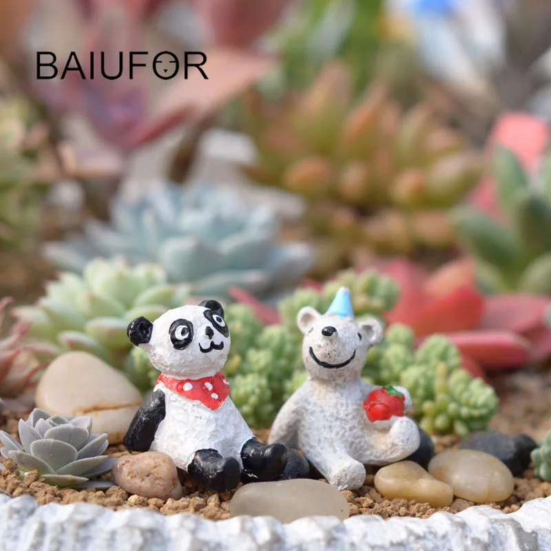 Фигурки животных BAIUFOR 5 шт./лот мини садовый миниатюрный Террариум из смолы