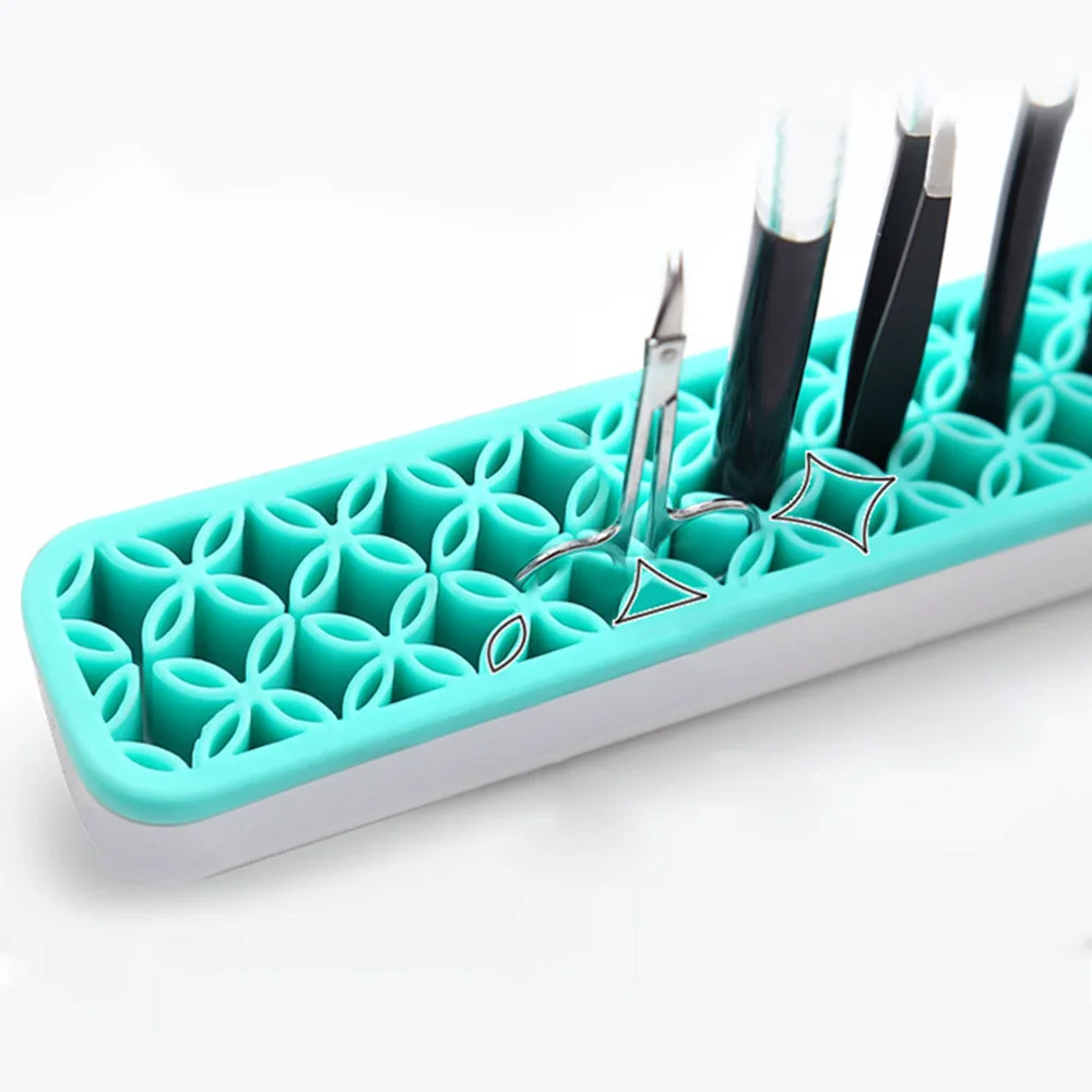 

Silicone Makeup Brush Holder Organizer Facial Make Up Brush Drying Rack Flower Shape Brushes Display Shelf Beauty Cosmetics