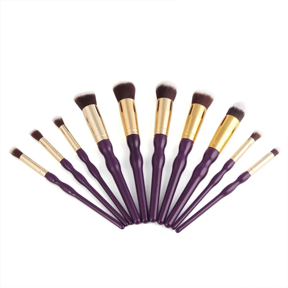 VANDER 10Pcs Pro Makeup Brushes Set Cosmetic Contour Blending Foundation/powder/concealer/tapered/blending/eyeliner/Kabuki Kits | Красота и