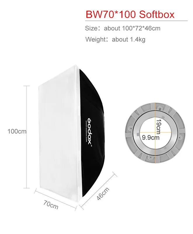 Свободная вспышка для фотостудии 1800 Вт Godox DP600 II 3x600Ws софтбокс стойка светильник