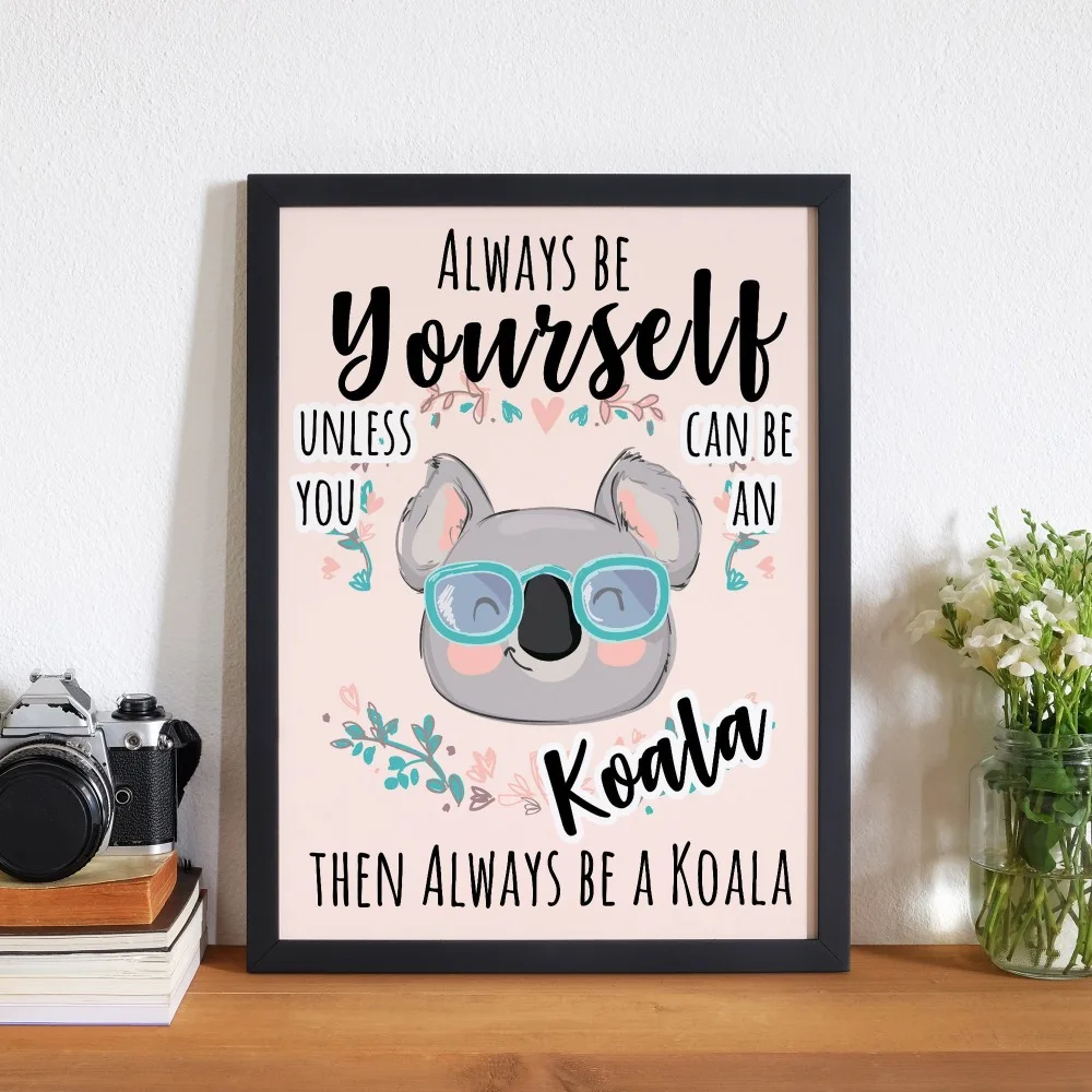 Скандинавские животные панда Фламинго коала Картина на холсте детская комната