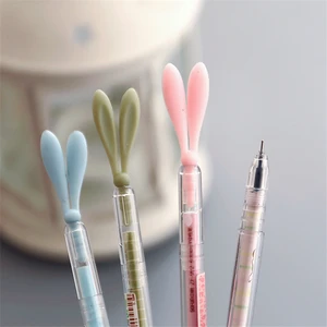 4 шт. Новинка 0,38 мм Милая мультяшная кавайная пластиковая гелевая ручка креативная ручка с кроличьими ушками для фотографий