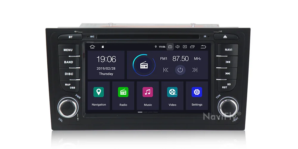 NaviFly PX30 ips экран DSP чистый Android9.0 Автомобильный мультимедийный gps навигатор для Audi/A6/S6/RS6 поддержка RDS IPOD 4G wifi