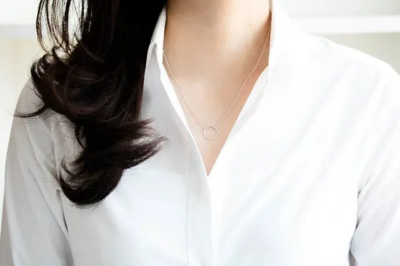 yiustar Long Necklace Women Tone Metal Hoop Circle Pendant Simple Geometric Round for XL083 | Украшения и аксессуары
