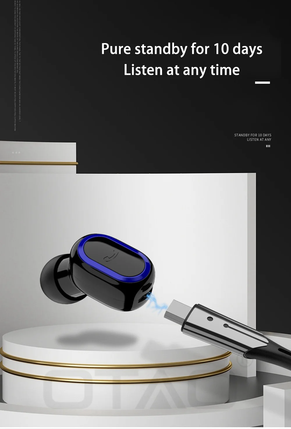 OTAO 5,0, Микро Мини Bluetooth гарнитура, спортивные одиночные беспроводные наушники, наушники-вкладыши, наушники-вкладыши, бизнес наушники для женщин, мужчин и детей