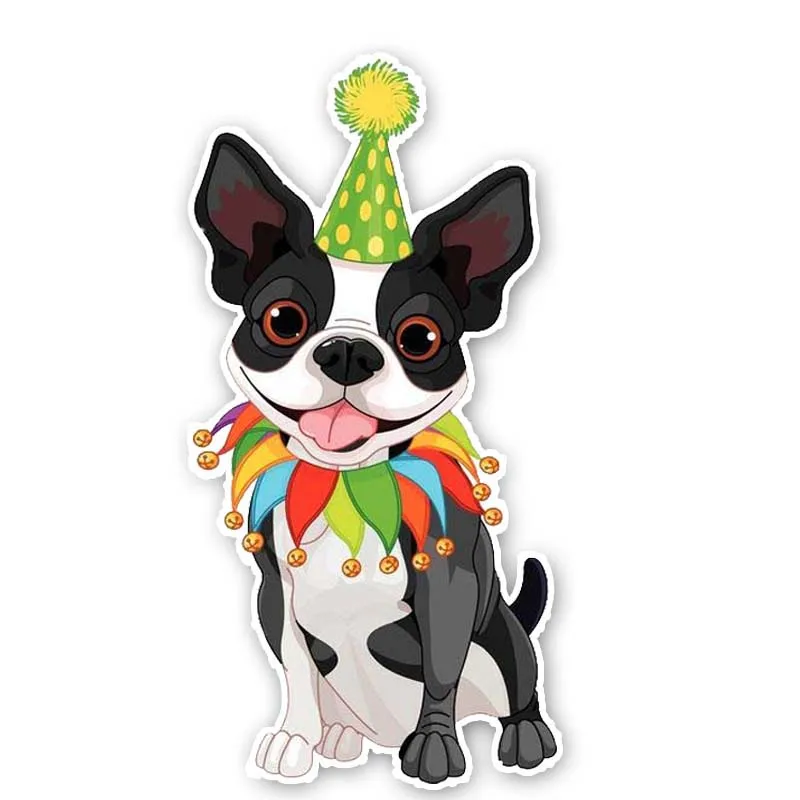 

YJZT 7.2CM*14.1CM A Lovely Acrobatic Dog PVC Originality Car Sticker Decal 12-30057
