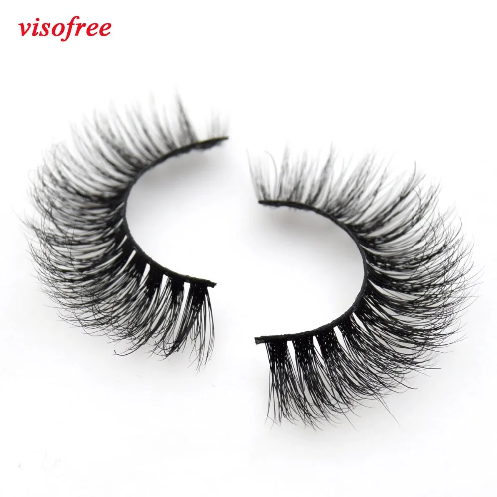 Visofree ресницы 3D норковые пересекающие накладные ручная работа полные полосы для