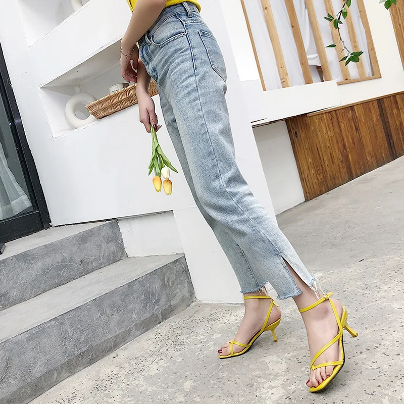 Женские босоножки на высоком каблуке 6 см летняя обувь для свадьбы 2019|Боссоножки